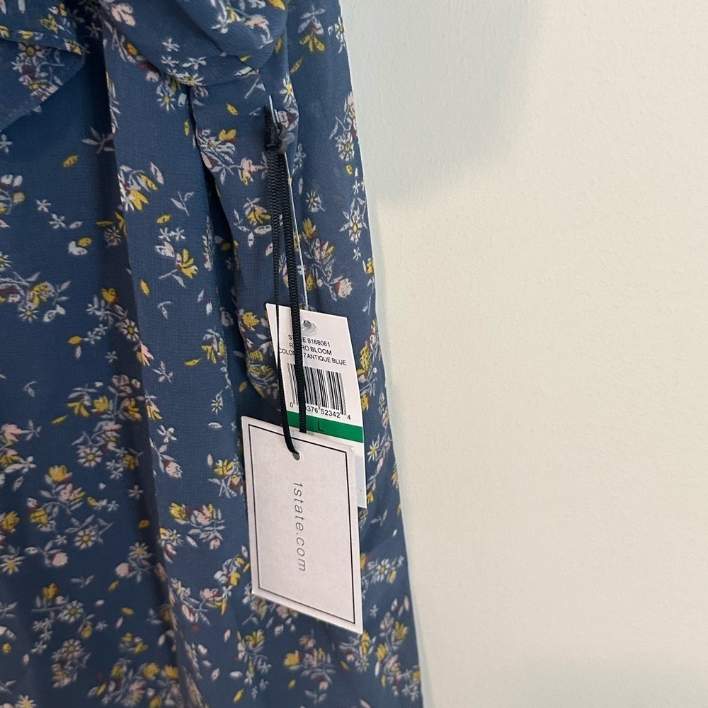 NWT 1. State•Nordstrom Floral Ruffle Collar Blouse Size Large - Picture 9 of 15